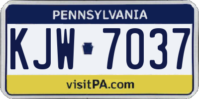 PA license plate KJW7037