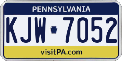 PA license plate KJW7052