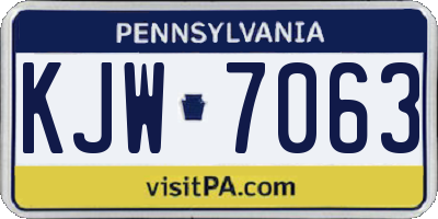 PA license plate KJW7063