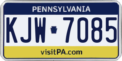 PA license plate KJW7085