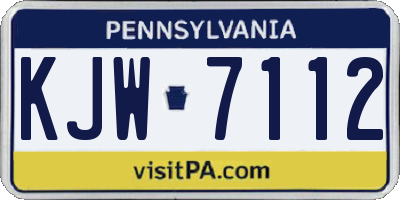 PA license plate KJW7112
