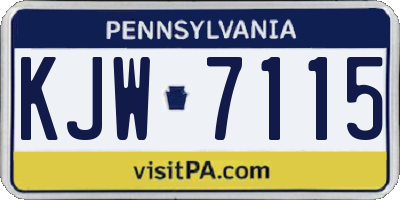 PA license plate KJW7115