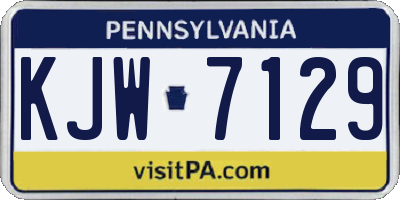 PA license plate KJW7129