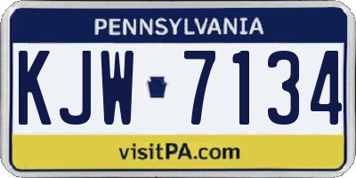 PA license plate KJW7134