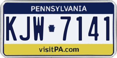PA license plate KJW7141