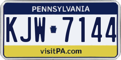 PA license plate KJW7144