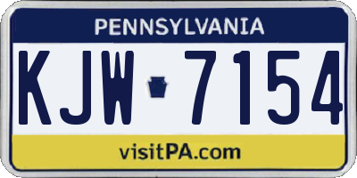 PA license plate KJW7154