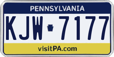 PA license plate KJW7177