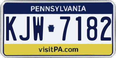 PA license plate KJW7182