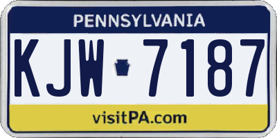 PA license plate KJW7187