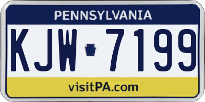 PA license plate KJW7199