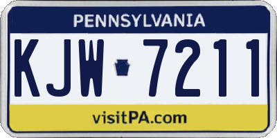 PA license plate KJW7211