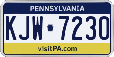 PA license plate KJW7230
