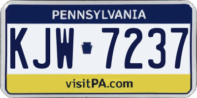 PA license plate KJW7237