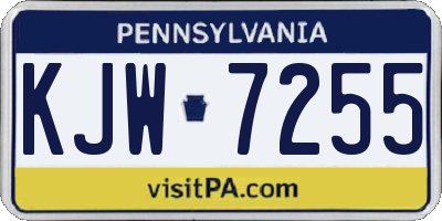 PA license plate KJW7255