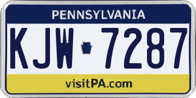 PA license plate KJW7287