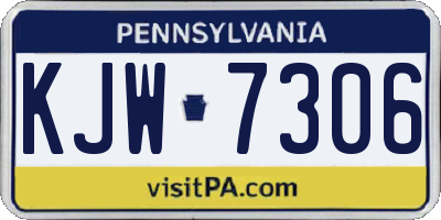 PA license plate KJW7306