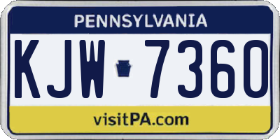 PA license plate KJW7360