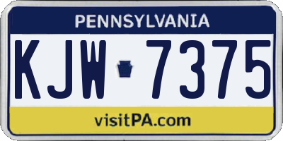 PA license plate KJW7375