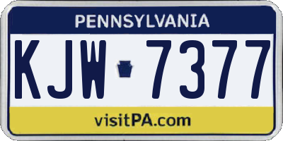 PA license plate KJW7377