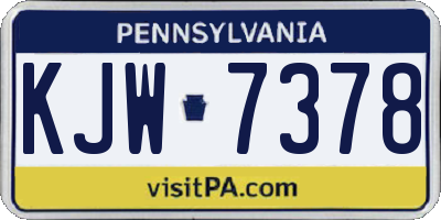 PA license plate KJW7378