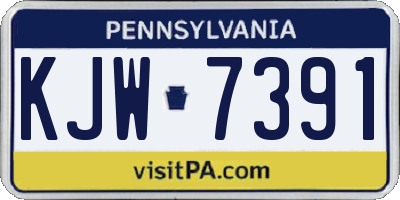 PA license plate KJW7391