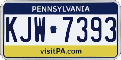 PA license plate KJW7393