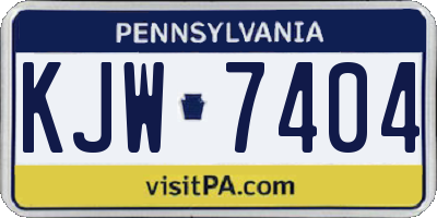 PA license plate KJW7404