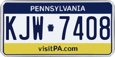 PA license plate KJW7408