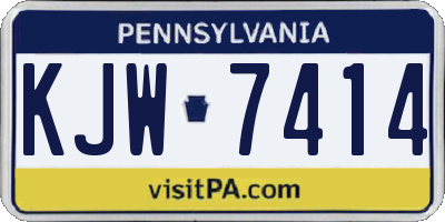 PA license plate KJW7414