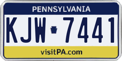 PA license plate KJW7441