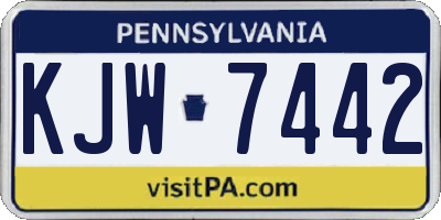 PA license plate KJW7442