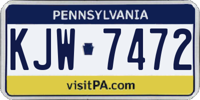 PA license plate KJW7472