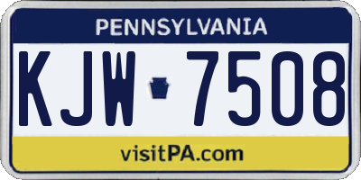 PA license plate KJW7508