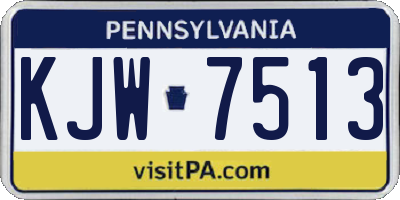 PA license plate KJW7513