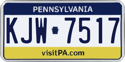 PA license plate KJW7517