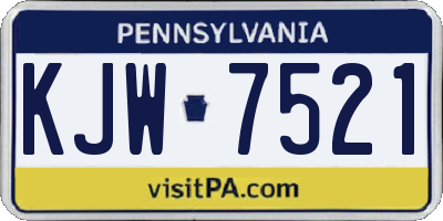 PA license plate KJW7521