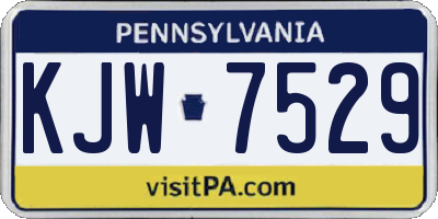 PA license plate KJW7529