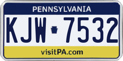 PA license plate KJW7532
