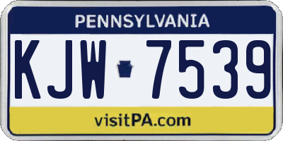 PA license plate KJW7539
