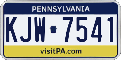 PA license plate KJW7541
