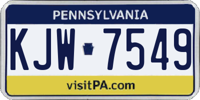 PA license plate KJW7549