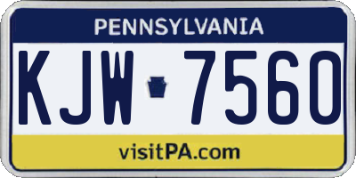 PA license plate KJW7560