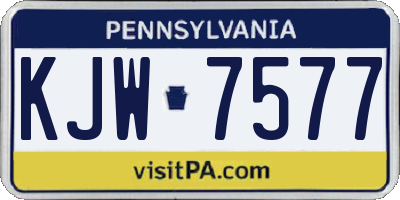 PA license plate KJW7577