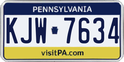PA license plate KJW7634