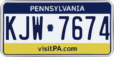 PA license plate KJW7674