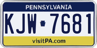 PA license plate KJW7681