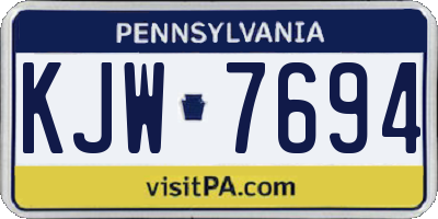 PA license plate KJW7694