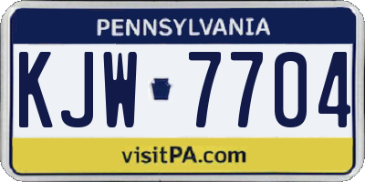 PA license plate KJW7704