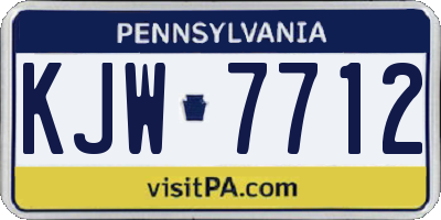 PA license plate KJW7712